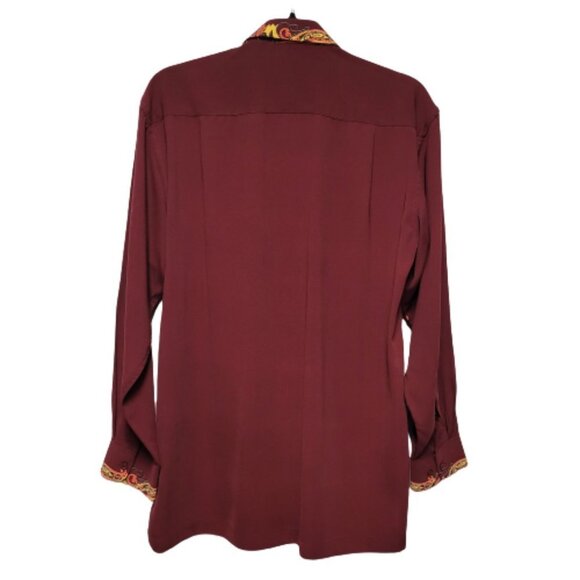 Batik Long Sleeve Red Orange Shirt - NEW - Picture 4 of 12